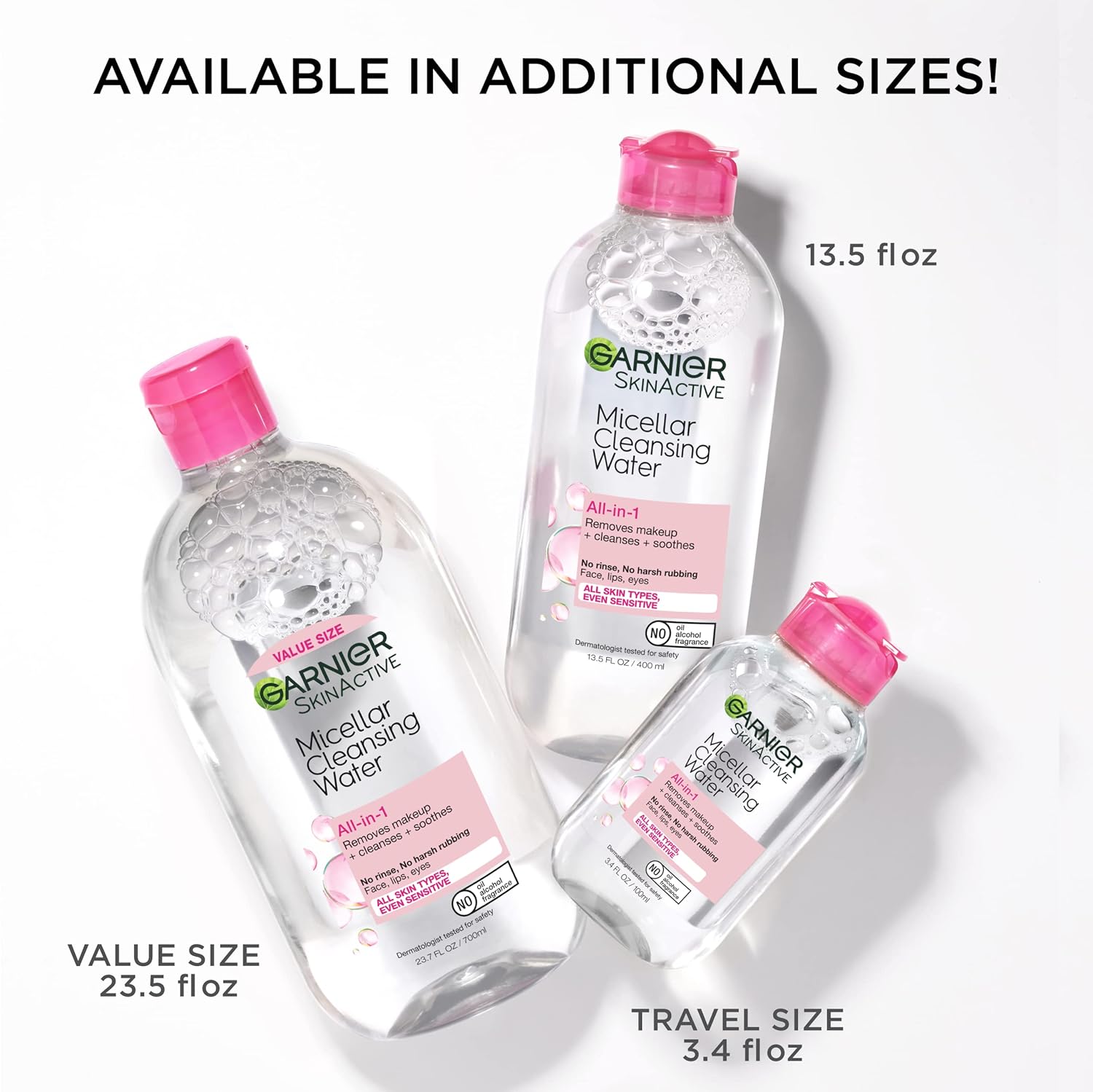 Garnier SkinActive Micellar Water for All Skin Types, Facial Cleanser & Makeup Remover, 13.5 fl. Oz, 1 count (Packaging May Vary) - Image 8